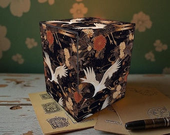 TCG Deck Box: Traditional Crane Artwork, Adorable Magic The Gathering Box For Your Deck, Kawaii MTG Commander Box