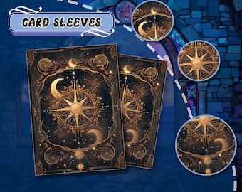 Premium MTG Sleeves, Celestial Golden Emblem,  TCG Card Sleeves – Protect Your Cards with Superior Durability