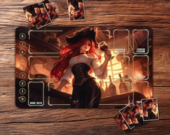 Riftbound Playmat: Fortune’s Glowing Smile – 24"x14" Custom TCG Mat for Card Games