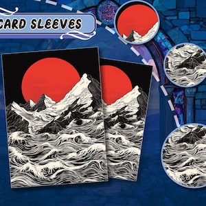 Premium MTG-Kartenhüllen, Red Sun and Waves, TKG-Kartenhüllen - Schützen Sie Ihre Karten mit überragender Haltbarkeit