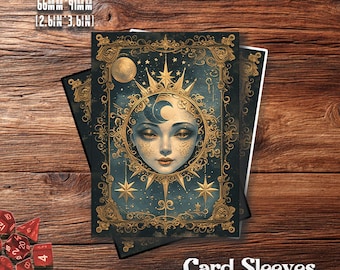 Premium MTG Sleeves, Celestial Face Art, TCG Card Sleeves – Protect Your Cards with Superior Durability
