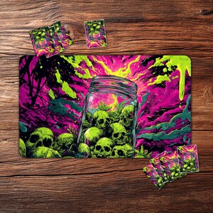 TCG-speelmat – Pot met giftige schedels MTG-mat, 24 x 14 inch speelkleed