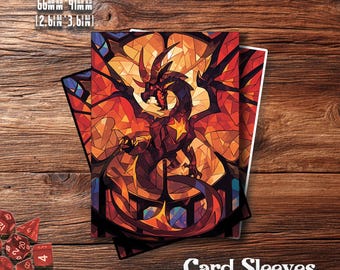 Fundas premium para MTG, Flaming Dragon Glass, fundas para cartas TCG: protege tus cartas con una durabilidad superior.