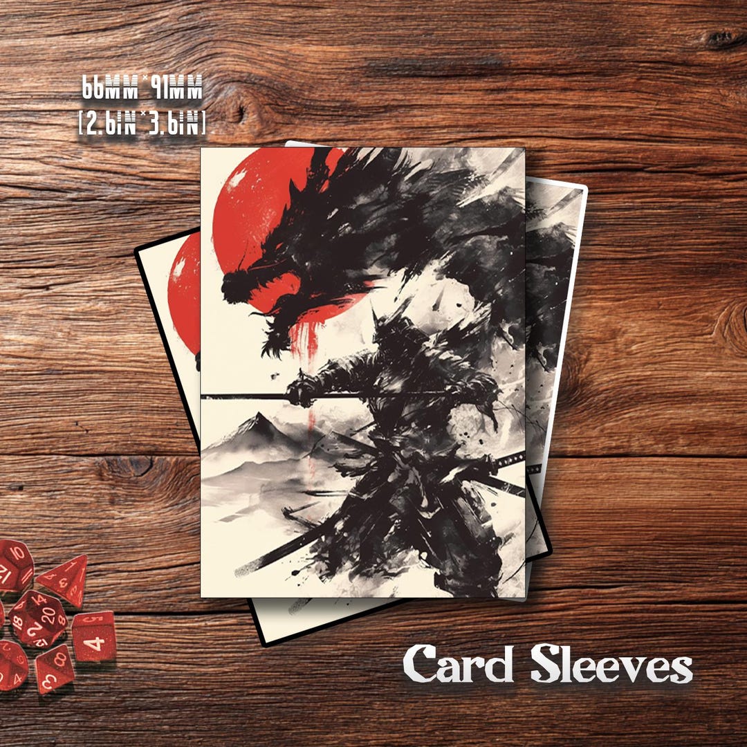MTG Card Sleeves: Ink Dragon Samurai – Durable TCG Protection for Card ...