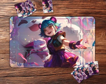 Riftbound Playmat: Annie’s Celebration Spell – 24"x14" Custom TCG Mat for Card Games