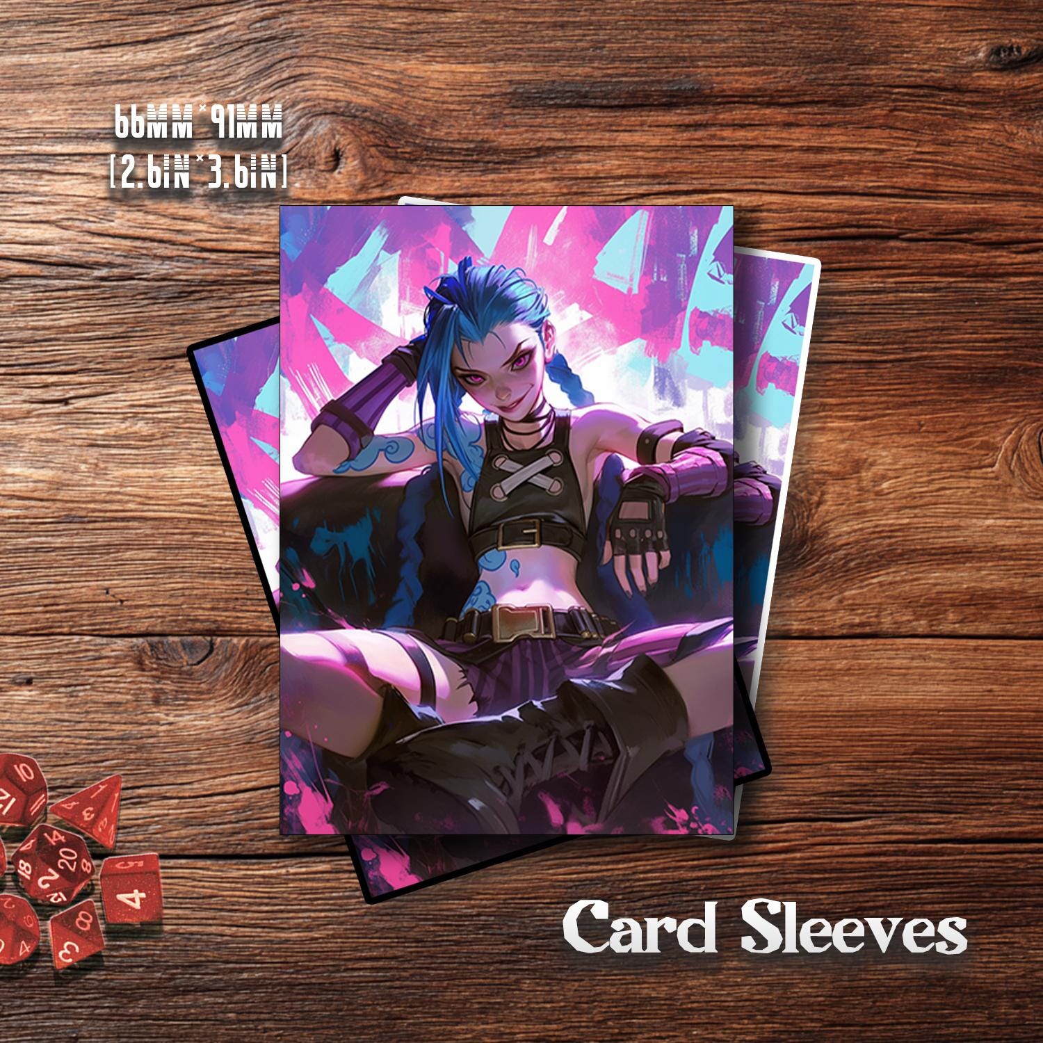 Riftbound Sleeves, Vibrant Jinx Rebel, TCG Card Sleeves – Protect