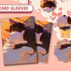 Premium-MTG-Kartenhüllen, Sunlit Cat Cuddle, TKG-Kartenhüllen - Schütze deine Karten mit überragender Haltbarkeit