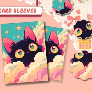Starry Cloud Cat MTG Sleeves: Foil TCG Card Protection