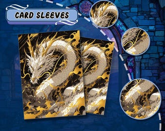Fundas premium MTG, Golden White Dragon, fundas para cartas TCG: protege tus cartas con una durabilidad superior.