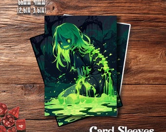 MTG Card Sleeves: Slime-Covered Green Girl – Durable TCG Protection for Card Games