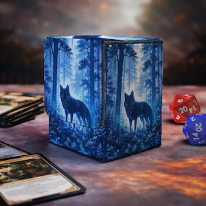 MTG Deck Box, Dark Gully Wolf Shadow, Commander Storage for Magic the Gathering-kaarten