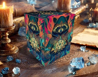 TCG Deck Box: Raccoon Wizard Magic – MTG Commander Storage for Magic Cards