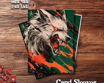MTG Card Sleeves: Raging White Wolf – Durable TCG Protection for Card Games