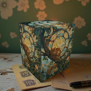 Scatola per mazzo TCG: Scoiattolo in vetro colorato, adorabile scatola Magic The Gathering per il tuo mazzo, scatola Kawaii MTG Commander