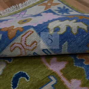 Oushak Rug Hand Knotted 8x10, 9x12, 10x14, Wool Traditional And Vintage Antique Oushak Wool Area Rug For Living Room Rug