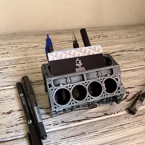 Engine Block Desk Organizer | V8 Engine Pen Holder | Car Lover Gift | Auto Mechanic Decor | Gearhead Office Accessory