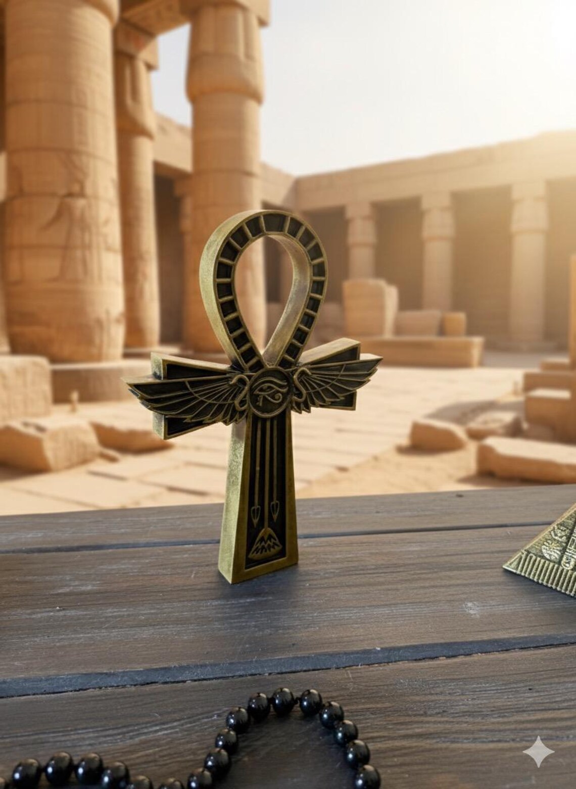 Gold Ankh Statue, Egyptian Key of Life Symbol, Wall or Table Decor ...