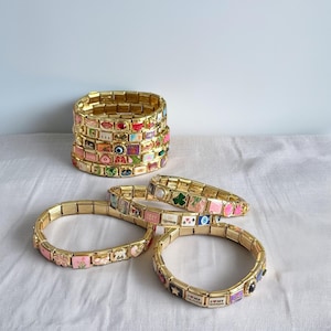 Italian Charm Bracelet, Personalized Italian Bracelets Charm, Custom Italian Charm Bracelet, Custom Italian Jewelry, Italian Gold Bracelets