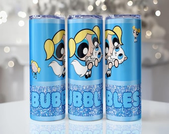 Envoltorio para vaso de Las Chicas Superpoderosas de Bubbles: Diseño de sublimación de 20 oz (archivo PNG)