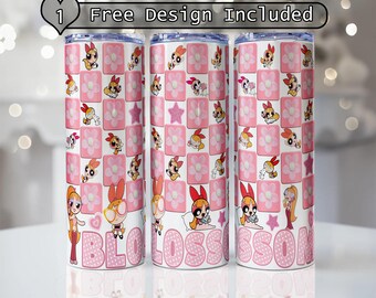 blossom Powerpuff Girls Tumbler Wrap: 20oz Sublimation Design (PNG File)