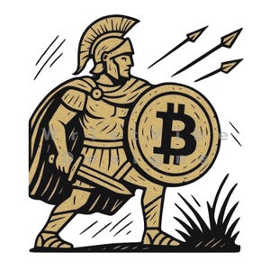 Bitcoin Spartan Warrior Clipart | Crypto Maximalist PNG JPG | BTC Shield Sublimation Art