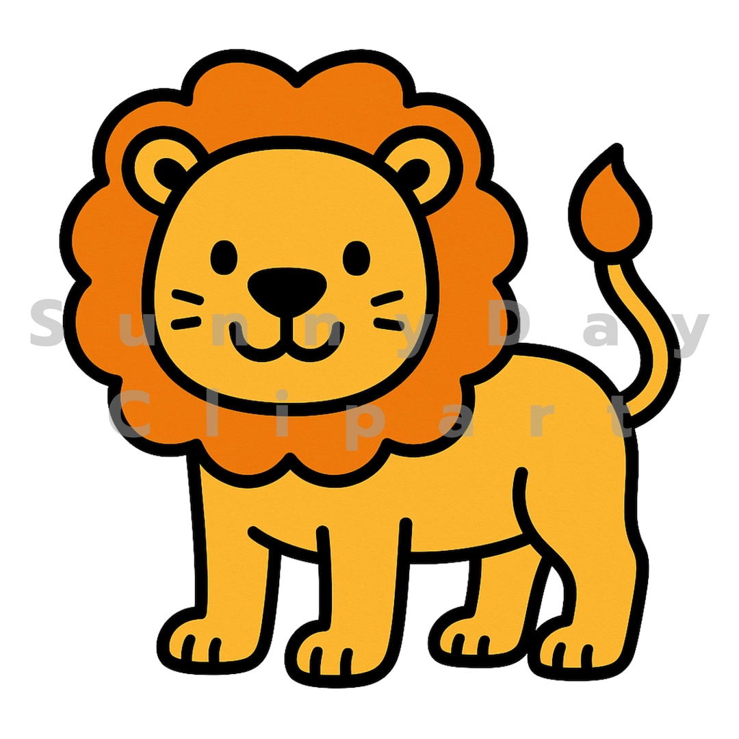 Cute Lion Clipart | Jungle Safari Nursery Art (digital Download) - Etsy