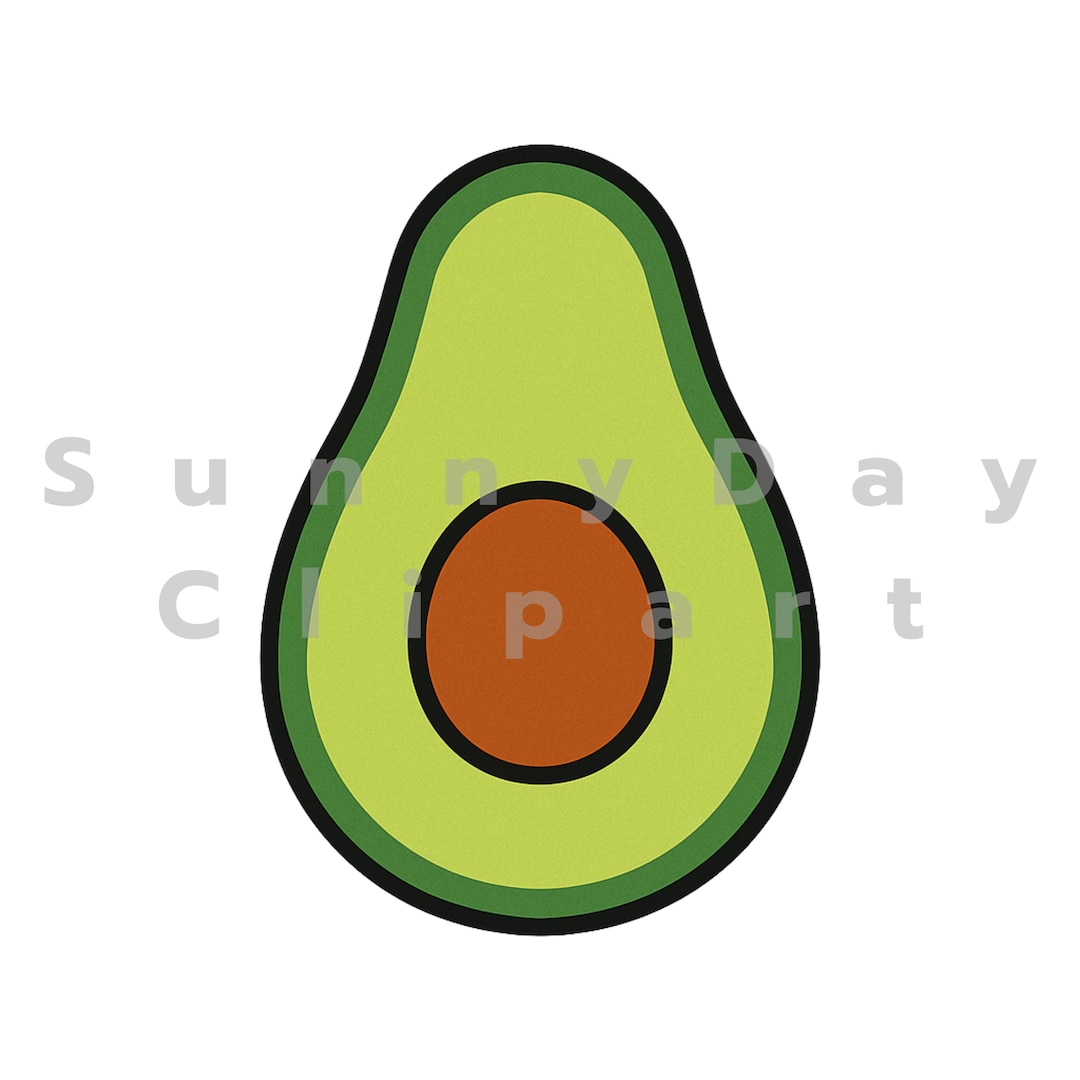 Avocado Clipart PNG JPG | Cute Kawaii Fruit Illustration | 4096x4096 ...