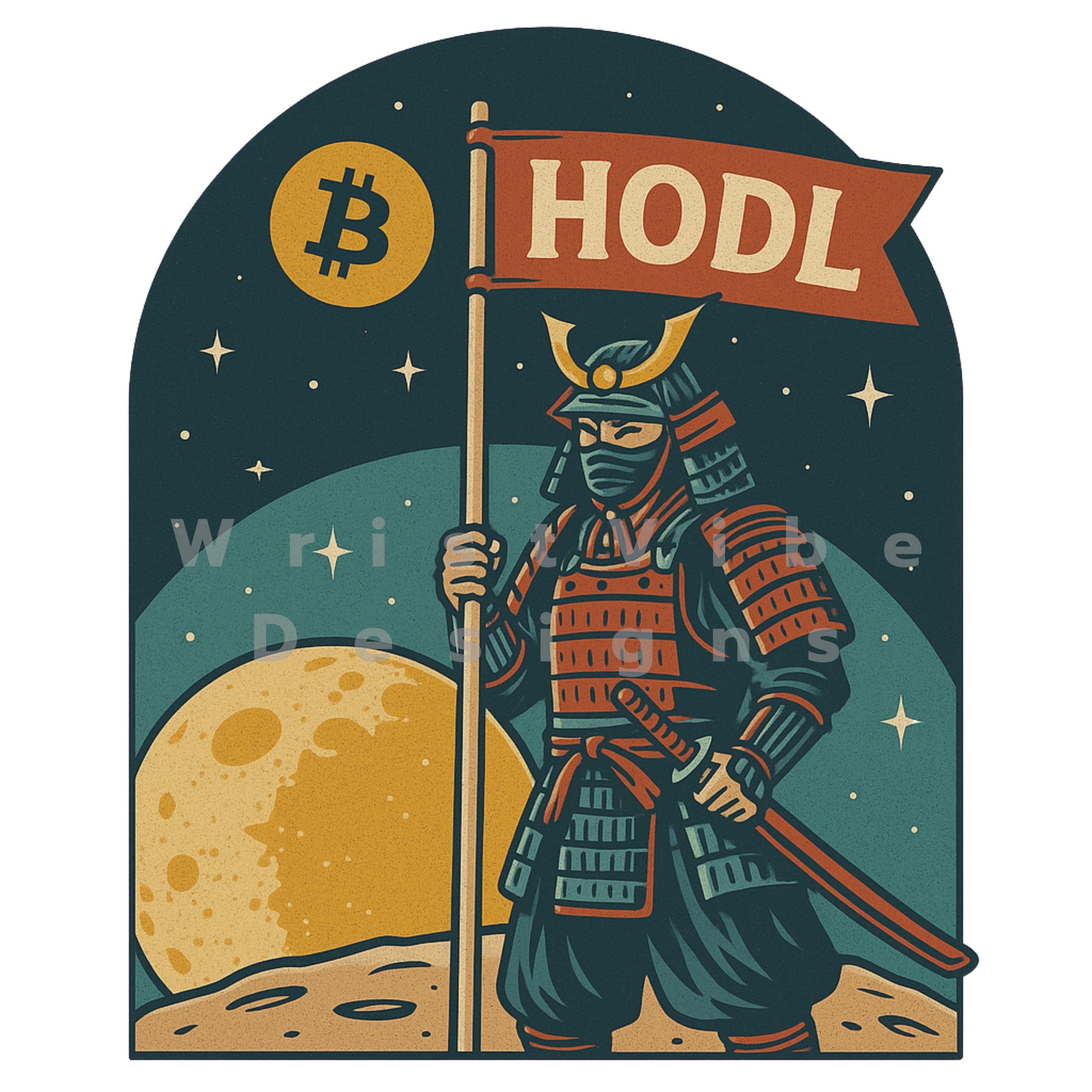 ビットコインサムライHODLポスター｜ヴィンテージ暗号戦士アート｜日本のBTC壁飾り - Etsy 日本