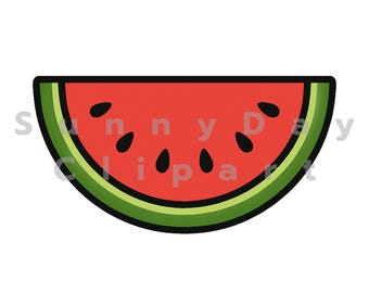 Watermelon Clipart PNG JPG | Cute Summer Fruit Sticker | 4096x4096 Digital Kawaii Food Art, Printable Fruit Illustration Download