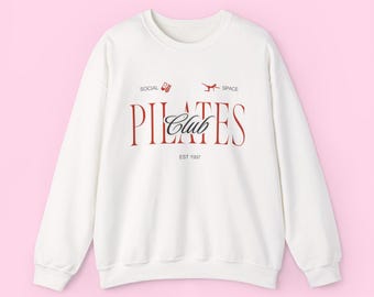 Pilates Club Sweatshirt, Pilates Crewneck, Pilates Social Club Sweater, Cute Workout Sweatshirt, Pilates Gift for Her, Fitness Club Pullover
