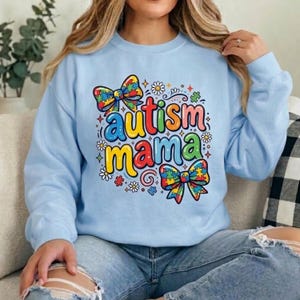Paquete de 6 PNG de moda para concienciar sobre el autismo (nuevo 2026), cada persona se comunica de forma diferente (PNG), mamá con autismo (PNG), diseño de cinta de rompecabezas (descarga digital) imagen 6