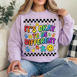 Paquete de 6 PNG de moda para concienciar sobre el autismo (nuevo 2026), cada persona se comunica de forma diferente (PNG), mamá con autismo (PNG), diseño de cinta de rompecabezas (descarga digital) imagen 5