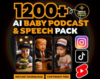 1200+ AI Baby Podcast & Speech Reels: Social Media Video Bundle