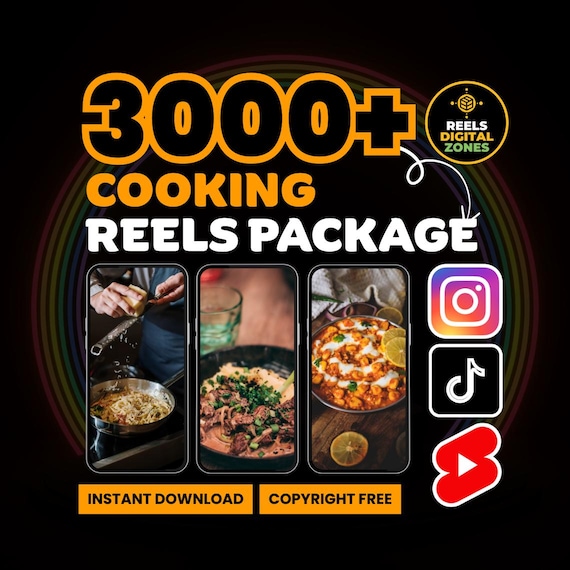 3000+ Faceless Cooking Reels Bundle: Recipes Food reels Videos for Social Media Marketing
