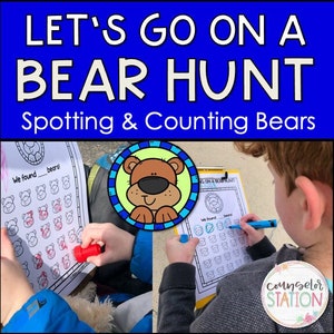 Let&#39;s Go on a Bear Hunt Spotting & Counting Activity Printables for PreK-1st