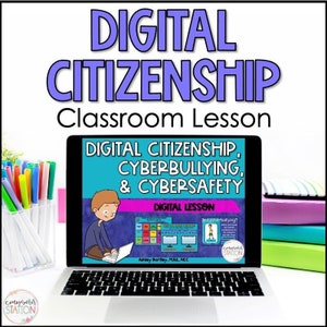 &quot;Digitale Bürgerschaft, Internet Sicherheit, & Cybermobbing &quot;&quot;Digitale Unterrichtsstunde&quot;&quot; für Google Slides TM.&quot;