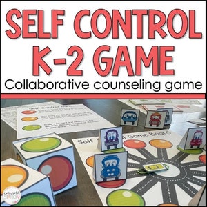 May include: A self-control game for kids in kindergarten through second grade. The game features a colorful game board with a traffic light theme and includes a set of cards and game pieces. The game is designed to help children learn about self-control and emotional regulation.