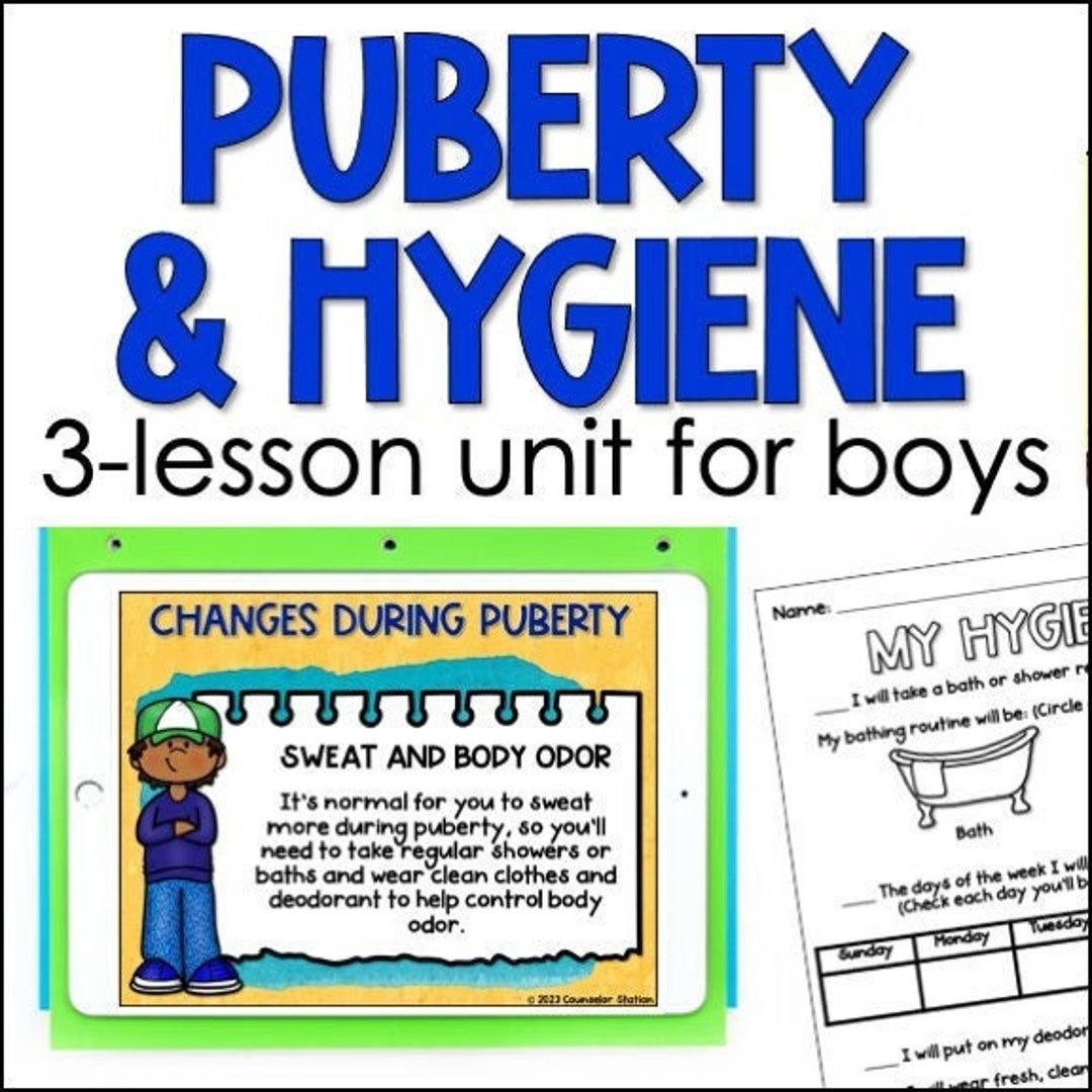 Puberty & Hygiene for Boys Health 3lesson Digital Unit With Printable