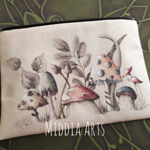Bolsa de tarot con cremallera y hongos