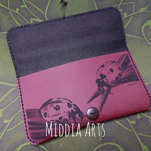 Pochette gravée au laser Coccinelles bordeaux