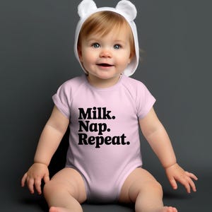 Milk. Nap. Repeat., Baby Onesie, Baby Bodysuit, Fun Baby Gift, Newborn Cute Baby Clothing, Infant Bodysuit, Baby Shower Present, Funny Baby