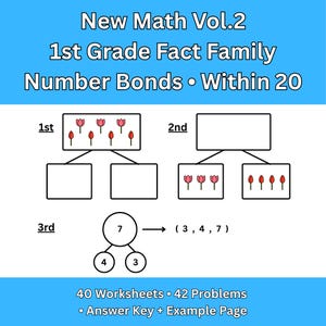 NEW MATH Vol.2 – 1e leerjaar: werkbladen familie- en nummerbinding (10–20)