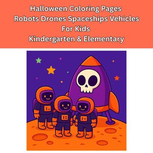 Kleurplaten Halloween: robots, ruimteschepen, voertuigen - 30 pagina&#39;s kinderactiviteit (pdf-download)