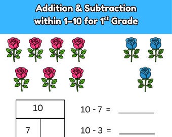 Math Genius VOL.3 1st Grade Math Worksheets: Addition, Subtraction, Number Bonds (PDF)