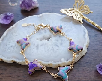 Handmade Song Brocade Charm Bracelet, Dainty Woven Silk Fabric Jewelry, Cute Floral Heart Cat Aesthetic Bracelet, Unique Gift for Her