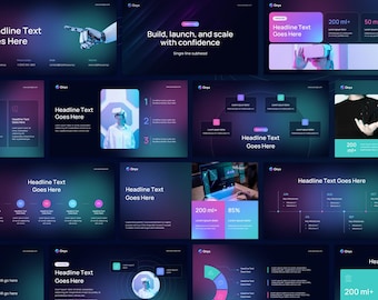 Dark PowerPoint Presentation Design Template | Google&Slides and Canva Pitch Deck