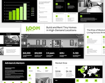 Modern Black Presentation Template, Business Pitch Deck for PowerPoint and Google Slides