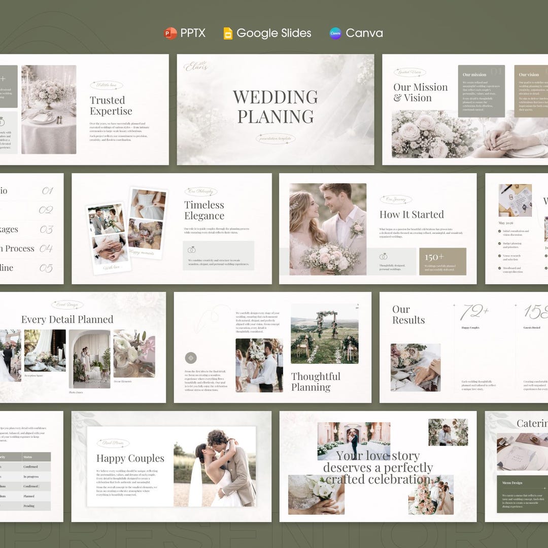 Wedding Planner Powerpoint Template | Canva Presentation Template ...