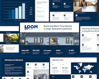 Modern Blue PPTX Presentation Template, Business Pitch Deck for PowerPoint and Google Slides