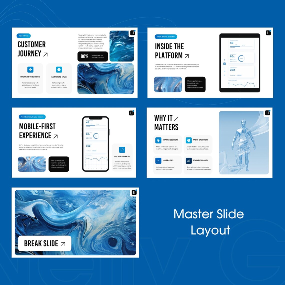 Modern Blue Powerpoint Presentation Template | Business Presentation ...